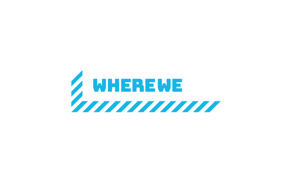 Wherewego logo cyan white