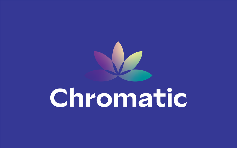 Chromatic logo on color background